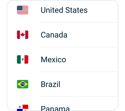 Bite connect step 2, choose VPN server location